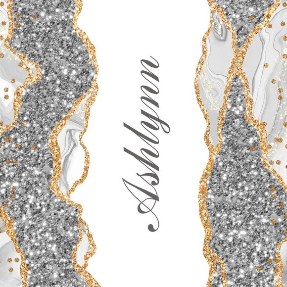 Personalized Gray Glitter Tumbler, Custom Gray Glitter Tumbler, 20oz Tumbler - Picture 2 of 7